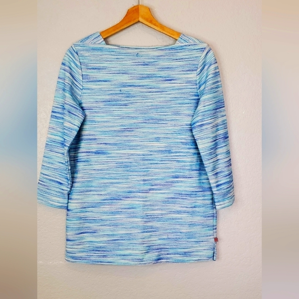 💚5/$25 NWT Talbots Blue & Lavender Striped Women's Knit Top Size XS